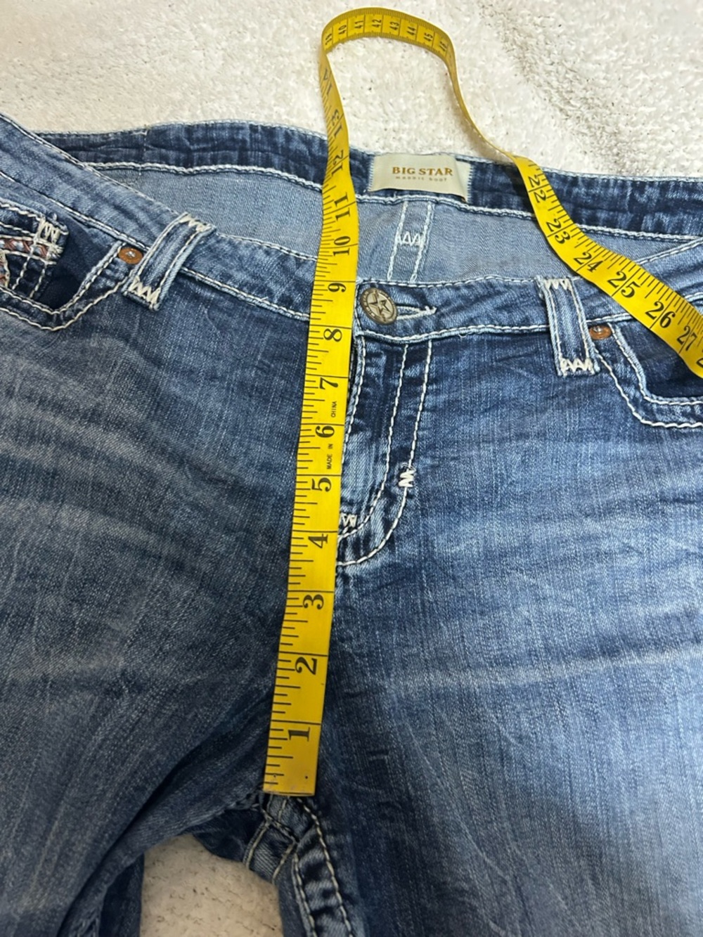Big Star Womens Jeans Size 34 (18) Maddie Bootcut Thick Stitch Embroidered Denim - Picture 7 of 8
